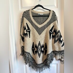 Cecico Knit Poncho Sweater - EUC